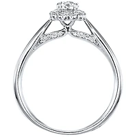Canadian Diamond Cathedral Engagement Ring 14K White Gold (0.51ct t