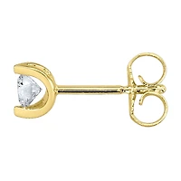 Tension Set Solitaire Canadian Diamond Stud Earrings in 14K Yellow Gol