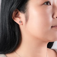 Tension Set Solitaire Canadian Diamond Stud Earrings in 14K White Gold