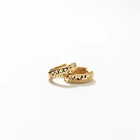 Diamond Cut Hoop Earrings 10K Yellow Gold
