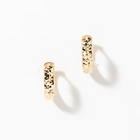Diamond Cut Hoop Earrings 10K Yellow Gold