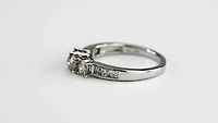 Three-Stone Diamond Engagement Ring 10K White Gold (0.95 ct tw)