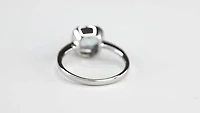 Cushion Cut Aquamarine Diamond Ring 14K White Gold