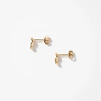Love Knot Stud Earrings in 14K Yellow Gold