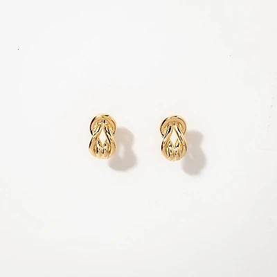 Love Knot Stud Earrings in 14K Yellow Gold