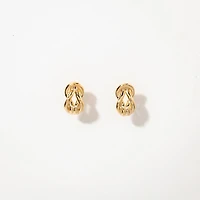 Love Knot Stud Earrings in 14K Yellow Gold