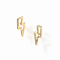 Lightning Bolt Stud Earrings in 14K Yellow Gold