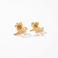 Lightning Bolt Stud Earrings in 14K Yellow Gold
