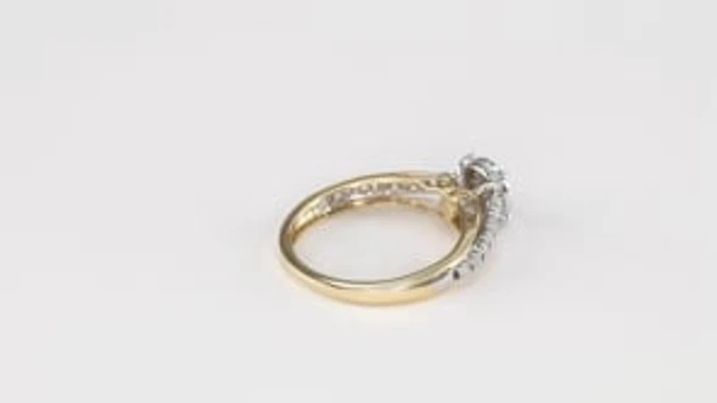 Diamond Cluster Promise Ring 10K Yellow and White Gold (0.16 ct tw)