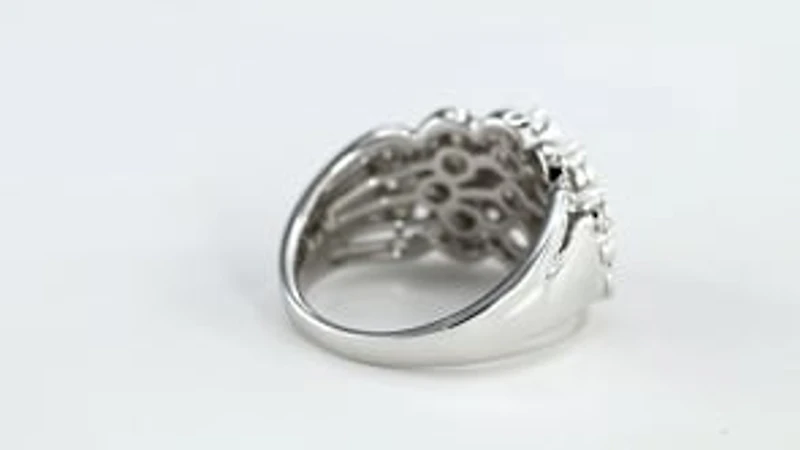 - Majestic Diamond Cluster Ring 10K White Gold (1.00 ct tw)