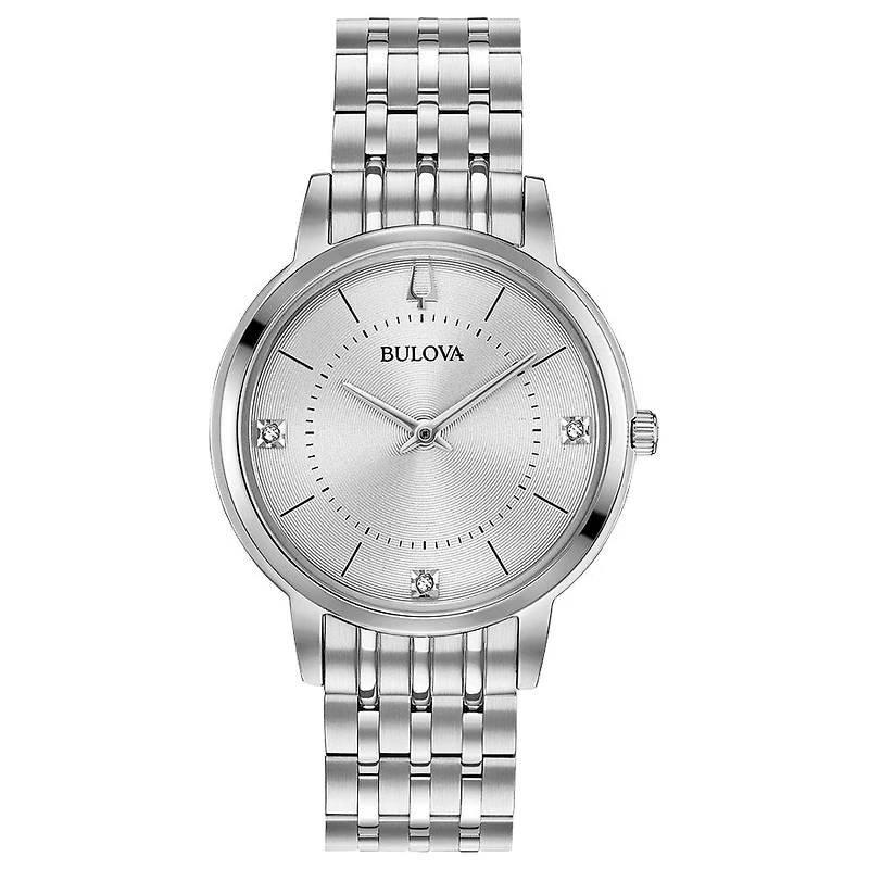 Bulova Classic Women's Diamond Silver Dial Classic Watch | 96P183