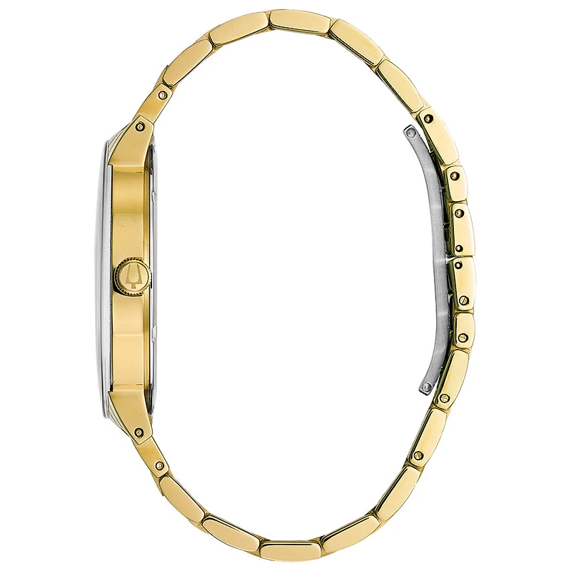 Bulova Men's Modern Diamond Gold Dial Gold Tone Watch | 97D115