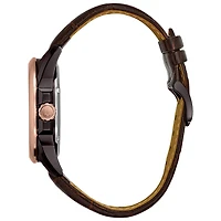 Bulova Men’s Automatic Rose Gold and Leather Dress Watch | 98A165