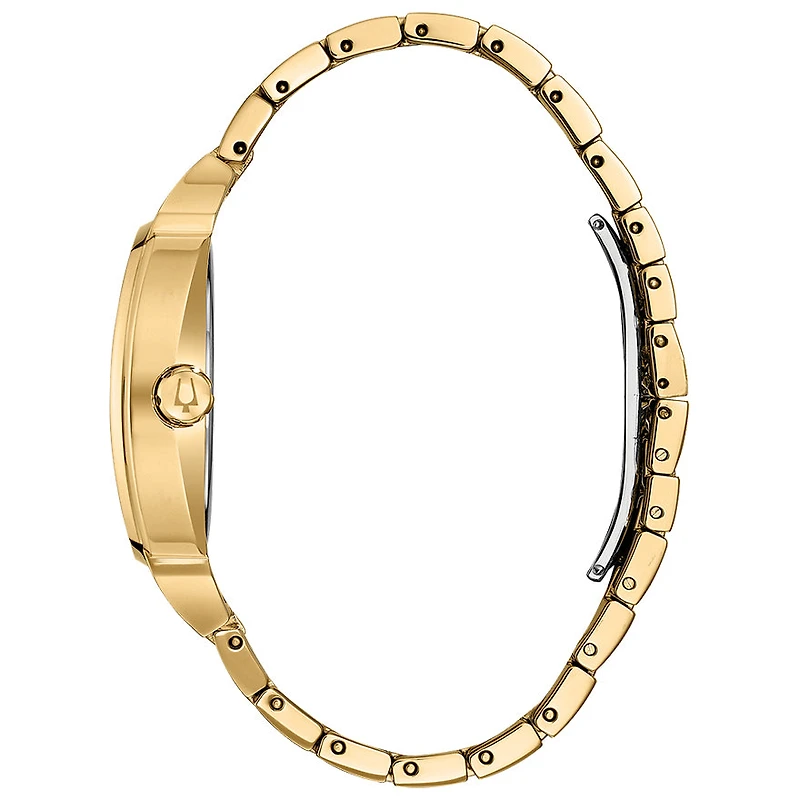 Bulova Men's Yellow Gold Tone Crystal Watch | 98B323