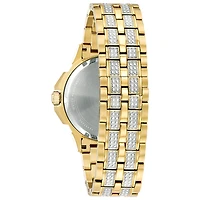Bulova Men's Yellow Tone Crystal Watch | 98C126