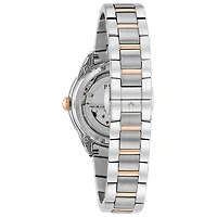 Bulova Women's Two-Tone Automatic Exhibition Back Diamond Dial Watch |