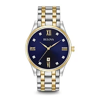 Bulova Men's Classic Two-Tone Watch with Blue Dial | 98D130
