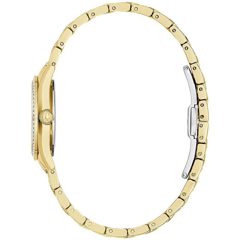 Bulova Crystal Yellow Gold Tone Ladies Watch | 98L306