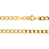 3.60mm Beveled Curb Chain in Italian 10K Yellow Gold (24”)