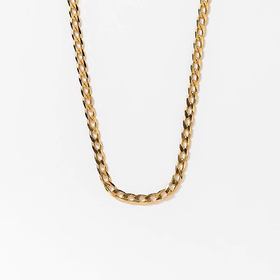 2.70mm Beveled Curb Chain in Italian 10K Yellow Gold (22”)