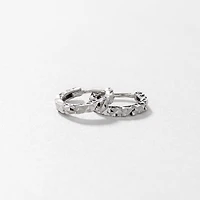 Diamond Cut Hoop Earrings 10K White Gold