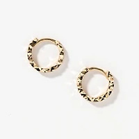 Diamond Cut Hoop Earrings 10K Yellow Gold