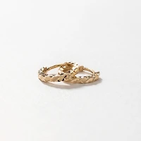 Diamond Cut Hoop Earrings 10K Yellow Gold