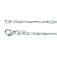 10K White Gold 1.9mm Paper Clip Chain (16”)