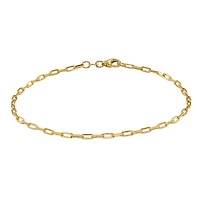 10K Yellow Gold Paper Clip Bracelet 1.9mm/7.5"