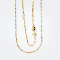 10K Italian Yellow Gold 1.15mm Adjustable Diamond Cut Rolo Chain in 18