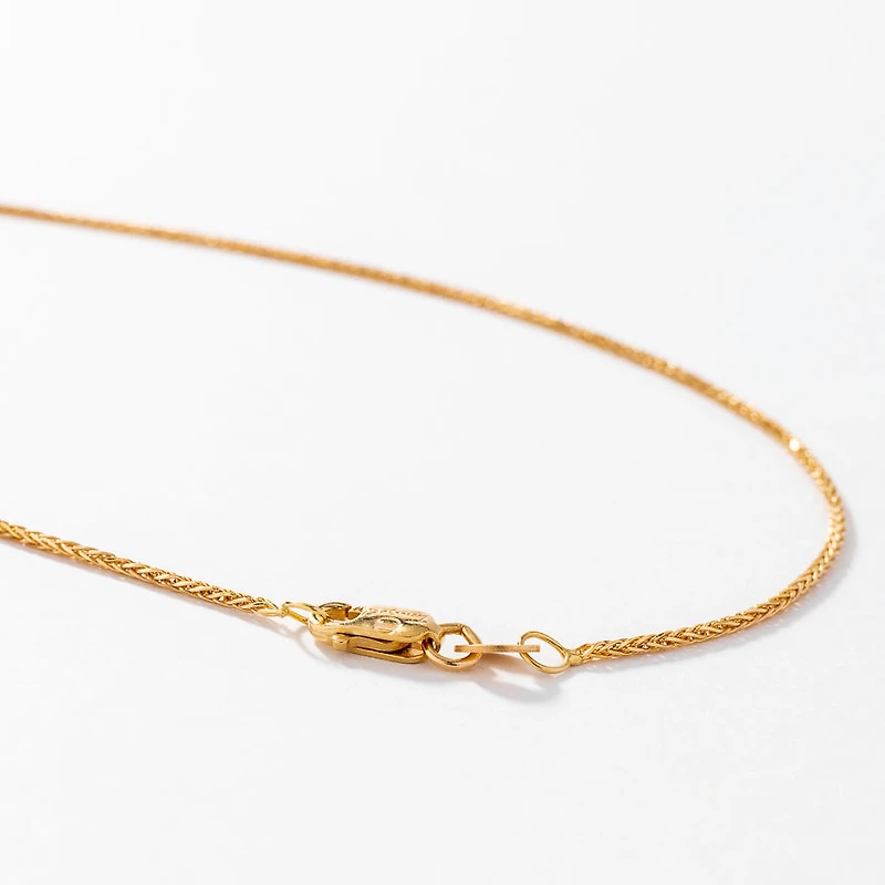 10K Yellow Gold Diamond Cut Round 1.00mm Wheat Chain (20")