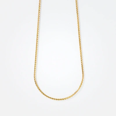 10K Yellow Gold Diamond Cut Round 1.00mm Wheat Chain (16")