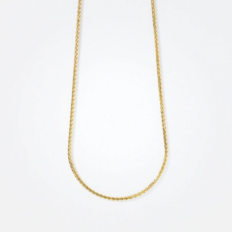 10K Yellow Gold Diamond Cut Round 1.00mm Wheat Chain (18")