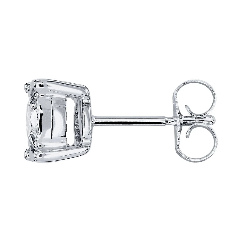 Miracle Mark Solitaire Diamond Stud Earrings in 14K White Gold ( c