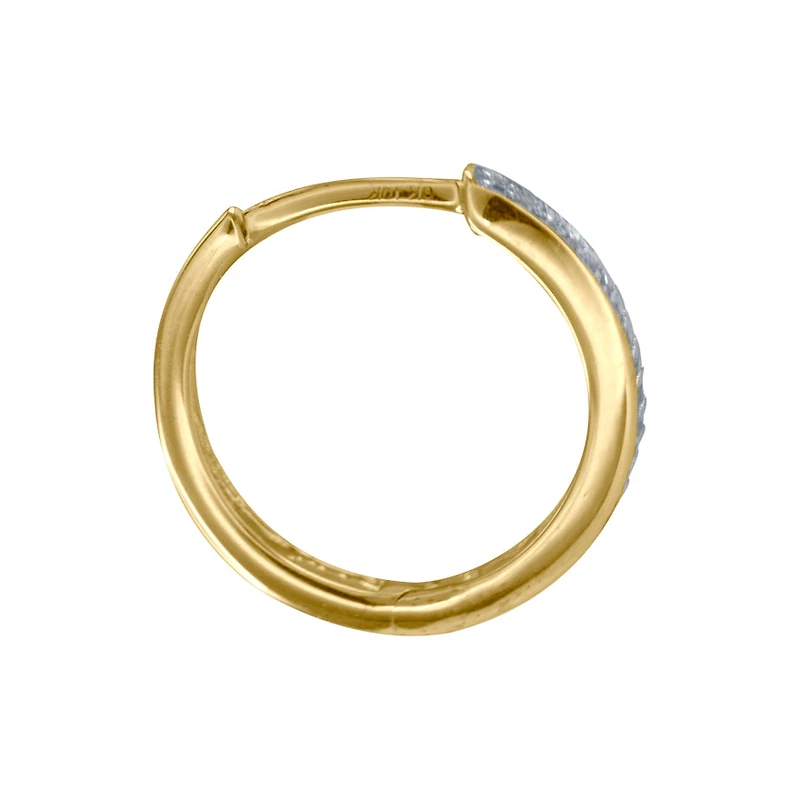 Diamond Hoop Earrings in 10K Yellow Gold (0.10 ct tw)
