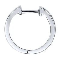 Hoop Channel Set Diamond Earrings in 10K White Gold (0.25ct tw)