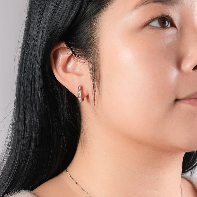 Channel Set Diamond Hoop Earrings in 10K Yellow Gold (0.50 ct tw)