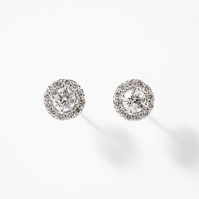 Diamond Stud Earrings in 14K White Gold (0.75 ct tw)