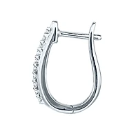 U-Hoop Diamond Earrings in 10K White Gold (0.25 ct tw)