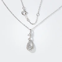 Diamond Cluster Necklace in 10K White Gold (0.52 ct tw)