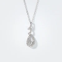 Diamond Cluster Necklace in 10K White Gold (0.52 ct tw)