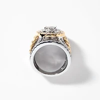 Diamond Dinner Ring in 10K White and Yellow Gold (3.00 ct tw)