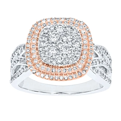Two-Tone Diamond Cluster Ring (1.00ct tw)