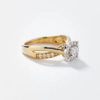 10K Yellow and White Gold Crossover Diamond Engagement Ring (0.30 ct t