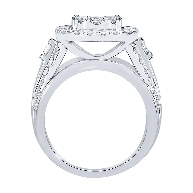 Diamond Statement Ring 10K White Gold (3.00ct tw)
