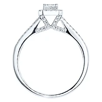 Emerald Cut Halo Diamond Engagement Ring 14K White Gold (0.80 ct tw