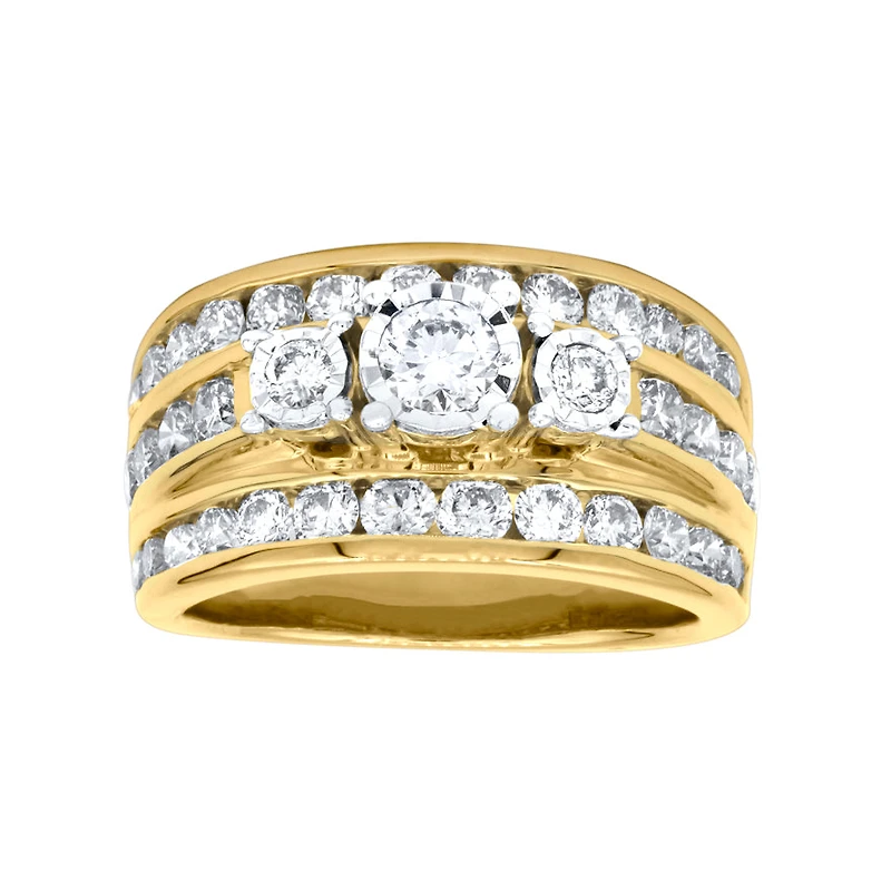 Diamond Dinner Ring 10K Yellow Gold (2.00 ct tw)