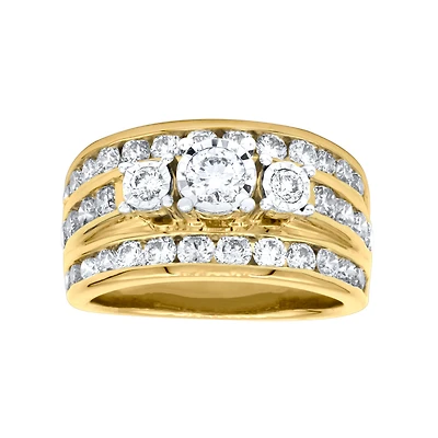 Diamond Dinner Ring 10K Yellow Gold (2.00 ct tw)