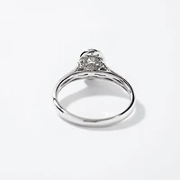 Oval Cut Diamond Engagement Ring 10K White Gold (0.50 ct tw)