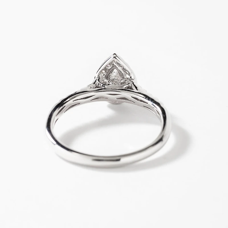 Pear Shaped Diamond Engagement Ring 10K White Gold (0.50 ct tw)